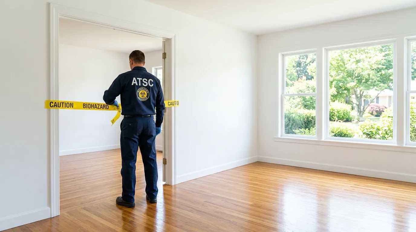 Certified biohazard cleanup crew performing Decomposition Cleanup in Wood Dale